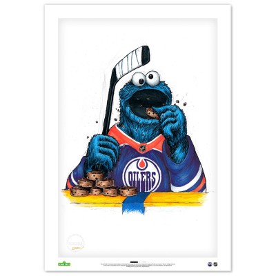 Edmonton Oilers Cookie Monster 14 x 20 Sesame Street Limited Edition Fine Art Print