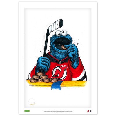 New Jersey Devils Cookie Monster 14 x 20 Sesame Street Limited Edition Fine Art Print