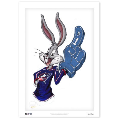 Columbus Blue Jackets Bugs Bunny 14 x 20 Looney Tunes Limited Edition Fine Art Print