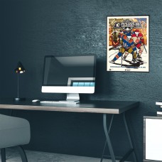 Edmonton Oilers vs. Calgary Flames Phenom Gallery 2023 NHL Heritage Classic 18 x 24 Deluxe Framed Serigraph Print