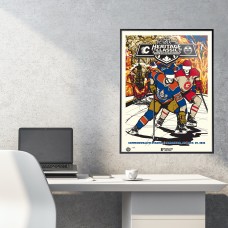 Edmonton Oilers vs. Calgary Flames Phenom Gallery 2023 NHL Heritage Classic 18 x 24 Deluxe Framed Serigraph Print