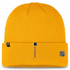 Nashville Predators Fanatics Gold Authentic Pro Cuffed Knit Hat