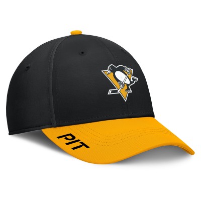 Бейсболка Pittsburgh Penguins Fanatics Black/Gold Authentic Pro Rink