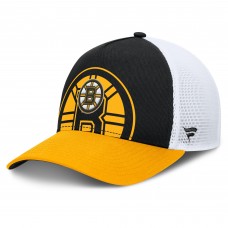 Boston Bruins Fanatics Black/Gold Authentic Pro A-Frame Rink Adjustable Hat