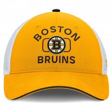 Boston Bruins Fanatics Gold/White Authentic Pro Rink Trucker Hat