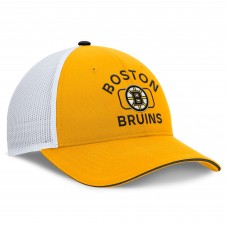 Boston Bruins Fanatics Gold/White Authentic Pro Rink Trucker Hat
