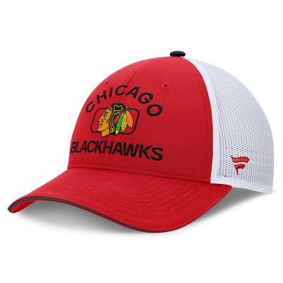 Бейсболка Chicago Blackhawks Fanatics Authentic Pro Rink Trucker - Red/White
