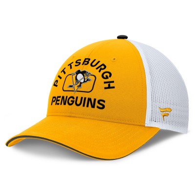 Бейсболка Pittsburgh Penguins Fanatics Authentic Pro Rink - Gold/White