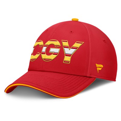 Бейсболка Calgary Flames Fanatics Red/Gold Authentic Pro Rink Team Code