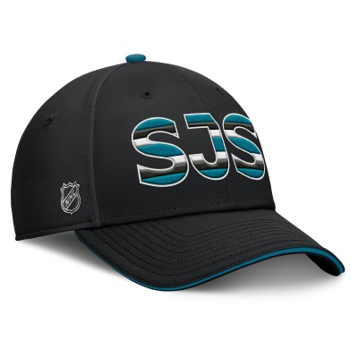 Бейсболка San Jose Sharks Fanatics Authentic Pro Rink Team Code - Black/Teal