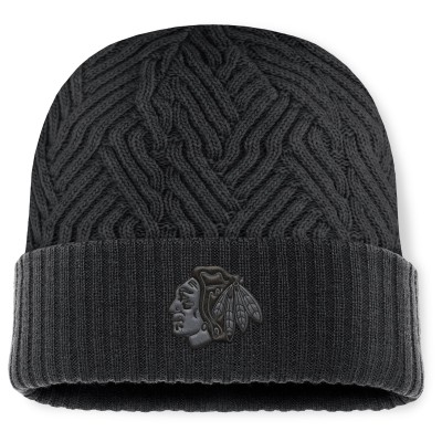 Шапка Chicago Blackhawks Fanatics Authentic Pro Road Cuffed Knit - Black