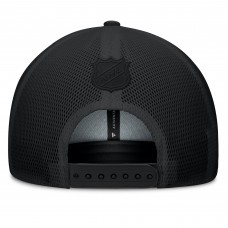 Boston Bruins Fanatics Black Authentic Pro Road Stack Text A-Frame Adjustable Hat