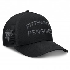 Бейсболка Pittsburgh Penguins Fanatics Black Authentic Pro Road Stack Text A-Frame