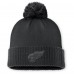 Шапка с помпоном Detroit Red Wings Fanatics Authentic Pro Road Cuffed Knit - Black