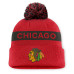 Женская шапка с помпоном Chicago Blackhawks Fanatics Red/Black Authentic Pro Rink Cuffed Женская шапка с помпоном Chicago Blackhawks Fanatics Red/Black Authentic Pro Rink Cuffed