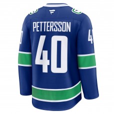 Джерси Vancouver Canucks Elias Pettersson Fanatics Blue Home Premium