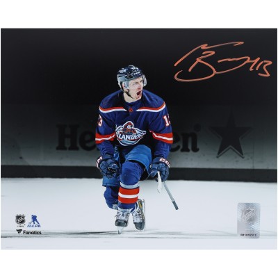 Mathew Barzal New York Islanders Autographed Fanatics Authentic 8 x 10 Reverse Retro Celebration Spotlight Photograph