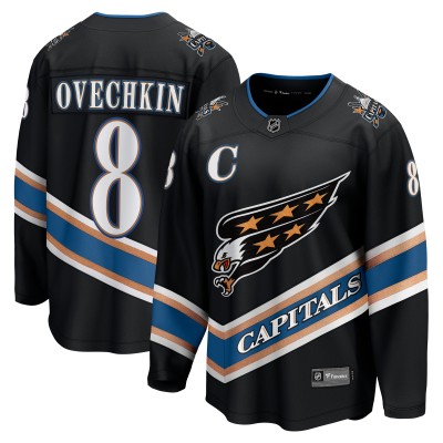 Игровая джерси Washington Capitals Alexander Ovechkin Fanatics Black Alternate 50th Anniversary Premier Breakaway