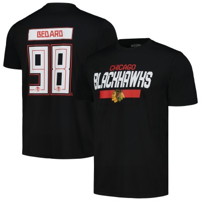 Футболка Connor Bedard Chicago Blackhawks Levelwear Anthem Name & Number Player - Black