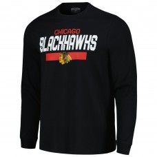 Футболка с длинным рукавом Connor Bedard Chicago Blackhawks Levelwear Oscar Name & Number - Black