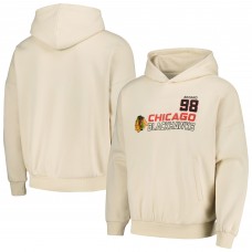 Толстовка Connor Bedard Chicago Blackhawks Levelwear Contact Name & Number Oversized - Cream