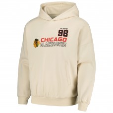 Толстовка Connor Bedard Chicago Blackhawks Levelwear Contact Name & Number Oversized - Cream