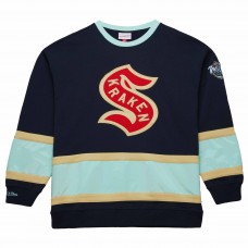 Кофта Seattle Kraken Mitchell & Ness 2024 NHL Winter Classic Satin Insert Fleece - Deep Sea Blue/Light Blue