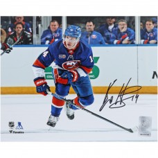Bo Horvat New York Islanders Autographed Fanatics Authentic 8 x 10 Blue Jersey Skating Photograph