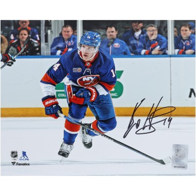 Bo Horvat New York Islanders Autographed Fanatics Authentic 8 x 10 Blue Jersey Skating Photograph