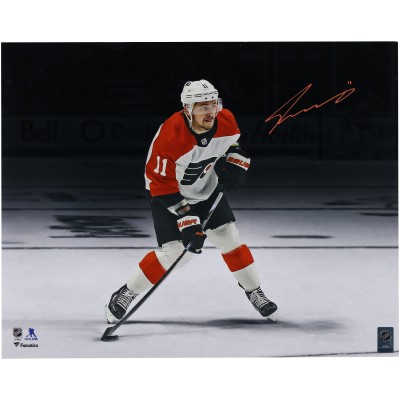 Travis Konecny Philadelphia Flyers Autographed Fanatics Authentic 16 x 20 White Shooting Spotlight Photograph