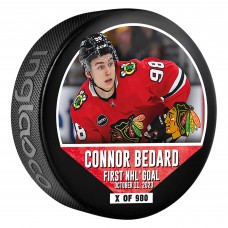 Шайба Connor Bedard Chicago Blackhawks First NHL Goal - Limited Edition of 980