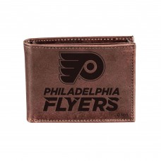 Philadelphia Flyers Brown Bi-Fold Leather Wallet