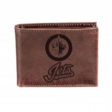 Winnipeg Jets Bi-Fold Leather Wallet - Brown