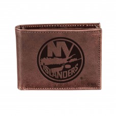 New York Islanders Brown Bi-Fold Leather Wallet New York Islanders Brown Bi-Fold Leather Wallet