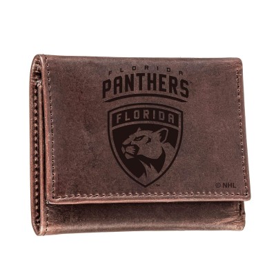 Кошелек Florida Panthers Brown Leather Tri-Fold