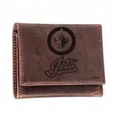 Winnipeg Jets Brown Leather Tri-Fold Wallet