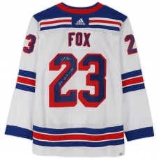 Adam Fox New York Rangers Autographed Fanatics Authentic White adidas Authentic Jersey with No Quit in NY Inscription Adam Fox New York Rangers Autographed Fanatics Authentic White adidas Authentic Jersey with No Quit in NY Inscription