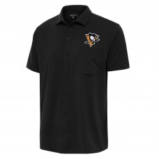 Pittsburgh Penguins Antigua Points Button-Up Polo - Black