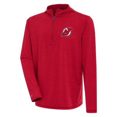 Толстовка New Jersey Devils Antigua Tidy Quarter-Zip - Heather Red