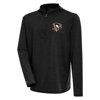 Толстовка Pittsburgh Penguins Antigua Tidy Quarter-Zip - Heather Black