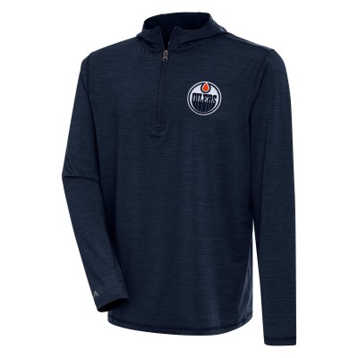 Толстовка Edmonton Oilers Antigua Tidy Quarter-Zip - Heather Navy