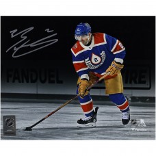 Evan Bouchard Edmonton Oilers Autographed Fanatics Authentic 8 x 10 2023 Heritage Classic with Puck Photograph