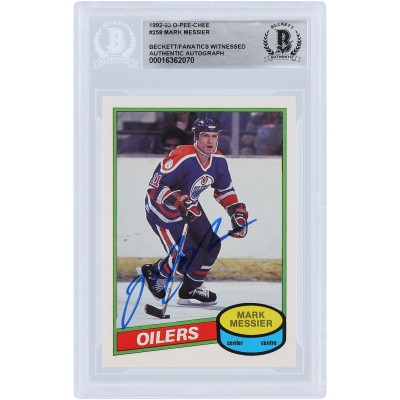 Mark Messier Edmonton Oilers Autographed 1992-93 O-Pee-Chee #258 Beckett Fanatics Witnessed Authenticated Card