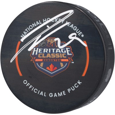 Шайба Leon Draisaitl Edmonton Oilers Autographed Authentic 2023 Heritage Classic Official