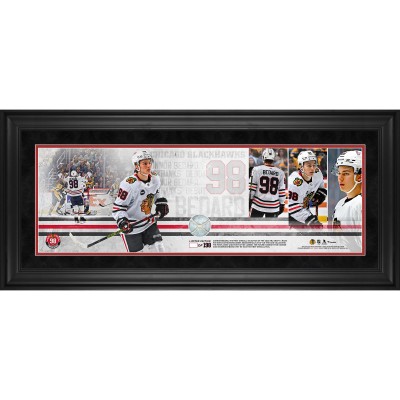 Connor Bedard Chicago Blackhawks Fanatics Authentic Framed 10 x 30 NHL Debut Panoramic with a Piece of Game-Used Net from NHL Debut Game - Limited Edition of 198