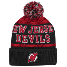 Детская джерси New Devils Black Puck Cuffed Knit Hat with Pom Детская джерси New Devils Black Puck Cuffed Knit Hat with Pom