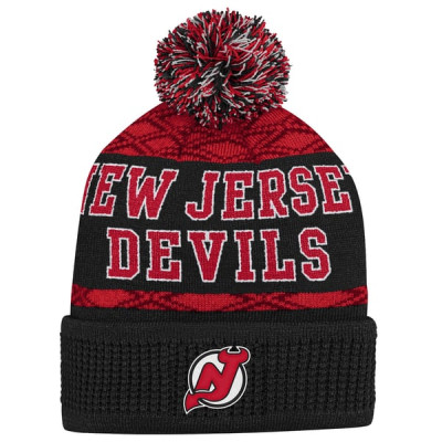 Детская джерси New Devils Black Puck Cuffed Knit Hat with Pom