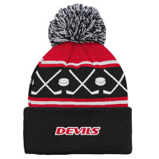 Джерси для малыша New Devils Black Face-Off Cuffed Knit Hat with Pom Джерси для малыша New Devils Black Face-Off Cuffed Knit Hat with Pom
