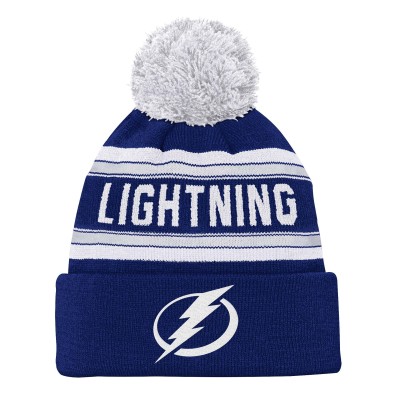 Шапка с помпоном Tampa Bay Lightning Youth Jacquard Cuffed Knit - Blue
