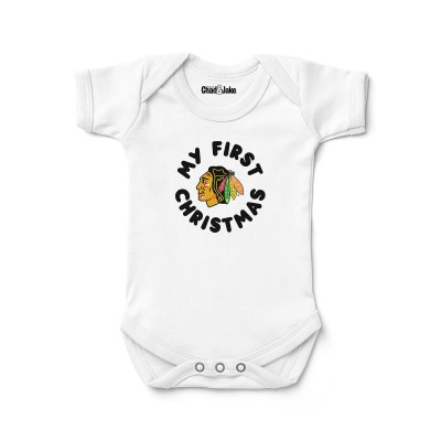 Newborn & Малышам Chicago Blackhawks Chad & Jake White First Christmas Bodysuit